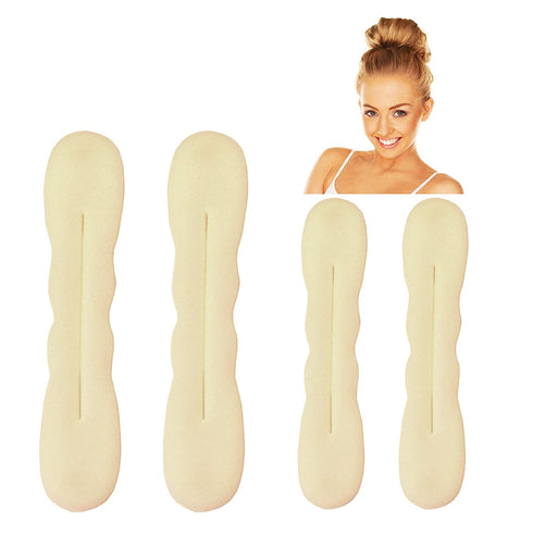 Styla Hair Magic Bun Maker (2 Small, 2 Large) Foam Sponge Bun Shaper Hair Accessories (Blonde)