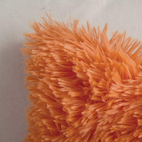 MIULEE Pack of 2 Luxury Faux Fur Fluffy Throw Pillow Covers Set Soft Deluxe Decorative Plush Fleece Pillowcases for Cushion Couch Sofa Bedroom Home 24 x 24 Inch Orange