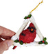 Rustic Cardinal Christmas Tree Ornaments for Home Decor (Holly Branch)