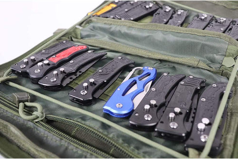 Super Pocket Knife Bag, Tactical Knife Storage Case, Folding Knife Collecting Pouch, Large Capacity Small Knife Carrier Protectors, Versatile Knife Small Tools Holder (HGJ363) (Army Green)
