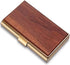 NDYDGUN Business Card Case Wood Business Card Holders, Pocket Business Card Case Walnut & Stainless Steel For Men &Women