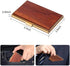NDYDGUN Business Card Case Wood Business Card Holders, Pocket Business Card Case Walnut & Stainless Steel For Men &Women
