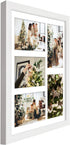 Golden State Art, 11x14 White Wood Frame with White Mat - Displays Five 4x6 Photos - Real Glass, Sawtooth Hangers, Swivel Tabs - Wall Mounting, Landscape, Portrait