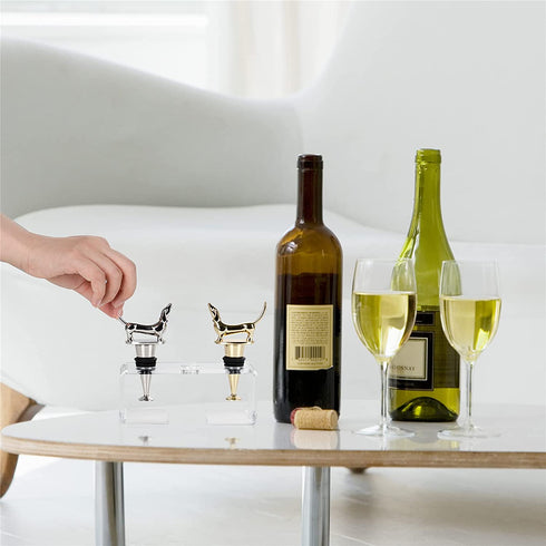 Dachshund Wine Bottle Stopper Decorative - Dog Wine Stopper for Gift Pretty Wine Stopper Holder Display Unique Wine Accessories