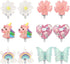 6Pairs Crystal Unicorn Clip On Earrings for Little Girls, Rainbow Earrings Butterfly Earrings Toddler Girls Dress Up Jewelry …
