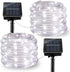 LiyuanQ Solar String Lights Outdoor Rope Lights, 2 Pack 8 Modes 100 LED Solar Powered Outdoor Waterproof Tube Light Copper Wire Fairy Lights for Garden Fence Yard Party Wedding Decor (Cool White)