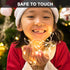 Decute 300 LED Fairy String Lights Warm White Christmas Lights Remote Control, 99ft Silver Wire Firefly Lights Starry Light for DIY Christmas Tree Costume Wedding Party Table Centerpiece Decor