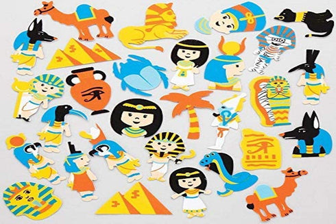 Baker Ross AT854 Egyptian Foam Stickers - Pack of 120, Self Adhesive Shapes for Kids Arts and Crafts Projects and Scrapbooking