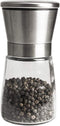 Stainless Steel Salt & Pepper Grinder with Lid, Ceramic Blades Glass Body Spice & Salt Shaker,Adjustable Coarseness Pepper & Salt Mill