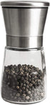 Stainless Steel Salt & Pepper Grinder with Lid, Ceramic Blades Glass Body Spice & Salt Shaker,Adjustable Coarseness Pepper & Salt Mill