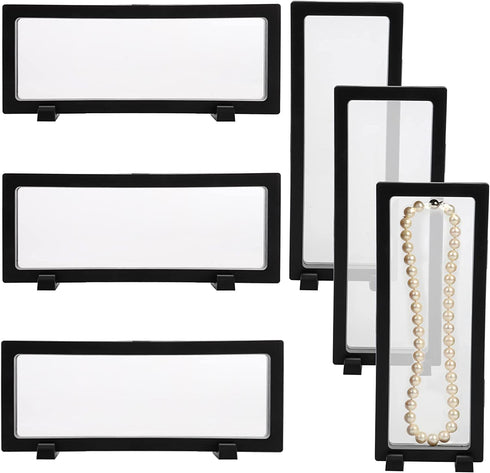 Dicunoy 6 PCS Floating Display Case, 3D Coin Display Stand Holder, Suspension Money Frame Box for Antique Challenge Coins, AA Medallion, Chip, Jewelry, Pin (9" x 3.54" x 0.75")