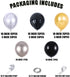 111PCS Black Gold and Silver Balloon Garland Arch Kit Metallic Black Metallic Gold Chrome Silver Latex Balloons Set for Birthday Graduation Bachelorette Wedding New Year Party Decoration