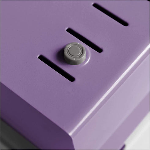 Acrimet Index Business Card Size File Holder Organizer Metal Base Heavy Duty (AZ Index Cards and Divider Included) (Purple Color with Clear Crystal Plastic Lid Cover)