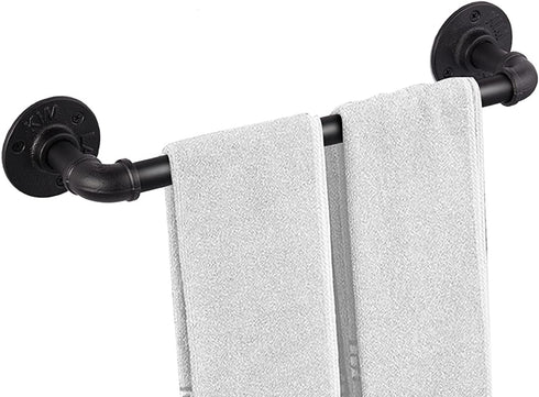 Industrial Pipe Towel Rack Towel Bar 20 Inch, Heavy Duty Wall Mounted Rustic Farmhouse Bath Towel Holder for Bath Bathroom Kitchen Door Handle Handrails