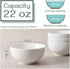 DOWAN Ceramic Soup Bowls, Cereal Bowl, 22 Ounce Bowls Set, Chip Resistant, Dishwasher & Microwave Safe, Porcelain Bowls for Kitchen, White Bowls for Cereal Soup Rice Pasta Salad Oatmeal, Set of 4
