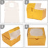 NPLUX 50 Pack Bakery Boxes with Window 4x4x2.5 inches Treat Boxes Mini Cupcake Boxes?Gold?
