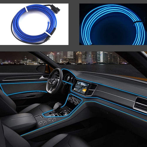 ABALDI El Wire, Interior Car Lights, Car LED Lights Inside Your Car for Car Interior Decoration(3m/9ft, Blue)