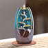 SOYO Backflow Incense Burner Ceramic Waterfall Incense Holder with 120 Backflow Incense Cones + 30 Incense Sticks + 1 Tweezer, Aromatherapy Ornamental for Home Office Yoga, Blue