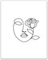 Minimalist Romance Prints - Set of 4 (8x10 Inches) Glossy Romantic Floral Botanical Continuous Contour Line Wall Art Decor - Hands - Roses - Face