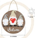 Interchangeable Welcome Sign for Front Door Wooden Wreath for All Seasons Hanging Porch Outdoor Farmhouse