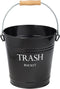 iDesign Pail Metal Wastebasket Trash Garbage Can for Bathroom, Bedroom, Home Office, Kitchen, Patio, Dorm, College, Set of 1, Black,862