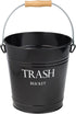iDesign Pail Metal Wastebasket Trash Garbage Can for Bathroom, Bedroom, Home Office, Kitchen, Patio, Dorm, College, Set of 1, Black,862
