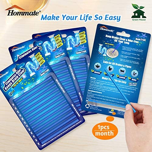 Drain Sticks Drain Cleaner Sticks Drain Stix DrainStix Drain Cleaner and Deodorizer Sticks Non-Fragile for Preventing Clogs Odor Sink Pipe Cleaning Sticks for Drains As Seen On TV