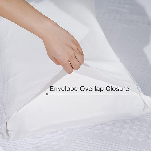 PHF 100% Cotton Waffle Pillowcases Standard Size, 2 Pack Soft Breathable Skin-Friendly Pillow Sham,Decorative Waffle Weave Pillow Case Covers, 20" X 26", No Filling, White