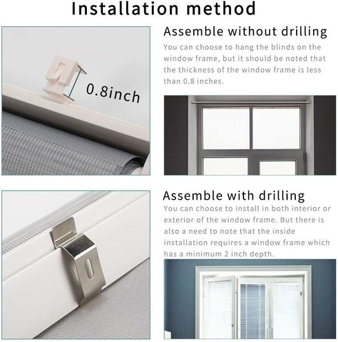 LUCKUP Horizontal Window Shade Blind Zebra Dual Roller Blinds Day and Night Blinds Curtains?Easy to Install 35.4" x 90" Grey