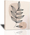 Boho Canvas Wall Art Botanical Floral Plant Painting Abstract Minimalist Geometric Large Wooden Wall D©cor Mid Century Poster Framed Artwork for Living Room Bedroom Bathroom 20x16 inch