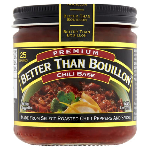 Better Than Bouillon Chili Base, Made from Select Roasted Chili Peppers & Spices, Blendable Base for Added Flavor, 8-Ounce Jar (Single)