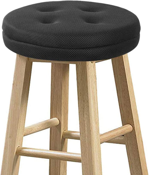 baibu Bar Stool Cushions, Super Breathable Round Bar Stool Covers Seat Cushion Round with Elastic Black 13" - One Cushion Only