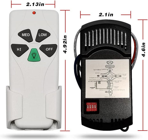 Corebay Universal Ceiling Fan Remote Control and Receiver Kit Replacement of Hampton Bay Harbor Breeze Hunter, 53T+28R, Easy to Install