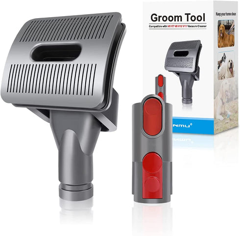 LANMU Groom Tool Attachment Compatible with Dyson V11 V10 V8 V7 V6 Vacuum Cleaner with Quick Release Converter Adapter, Dog Pet Grooming Brush