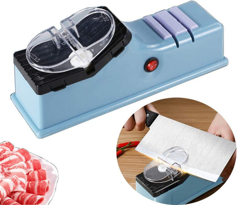 Knife Sharpener Electric Multifunctional Sharpening Kit 4-in-1 for Straight Knives and Scissors with Protective Cover 110V (Electric version)