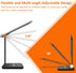 GSBLUNIE LED Desk Lamp,Wireless Charging Desk lamp,USB Charging Port,3 Lighting Modes,6 Brightness Levels,Dimmable Eye-Caring Desk Light for Christmas Gift,Office,Home,Dormitory(Adapter Included)