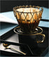 XIEHE Camping Coffee Dripper Stainless Steel Collapsible Folding Coffee Dripper Foldable Use for Outdoors Travel Lightweight Resuable Coffee Filter (Gold)