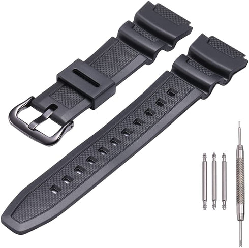 MCXGL Natural Resin Replacement Watch Band for Casio AE-1200 SGW-300H MRW-200H W-735H Waterproof Rubber Strap