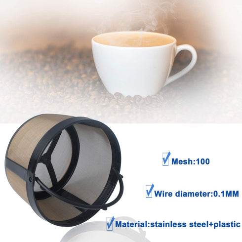 Reusable Mesh Ground Coffee Filter Basket Compatible with K-Duo Essentials and for K-Duo Brewers Machine, Coffee Cup Pod for K Cup and Cleaning Brush