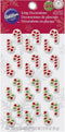 Wilton Mini Candy Cane Edible Cupcake Toppers, red, green