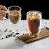 MEWAY 12oz/2 PACK Coffee Mugs,Clear Glass Double Wall Cup with handle for Coffee, Tea, Latte, Cappuccino (12 oz?2)