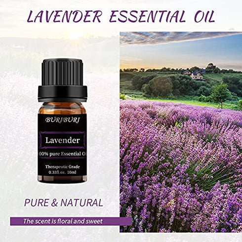 Lavender Essential Oil Organic for Diffuser, Skin, Soap & Candle Making - 100% Pure, Undiluted, Natural Aromatherapy Fragrance Oils 10ML - Christmas Gift Lavender Oil Essential Oil