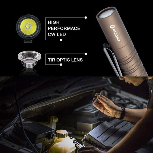 OLIGHT I3T EOS 180 Lumens Dual-Output Slim EDC Flashlight for Camping and Hiking, Tail Switch Flashlight with AAA Battery