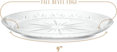 Plasticpro 9'' inch Premium Heavy Weight Crystal Clear Disposable Hard Plastic Dinnerware Party Plate Pack of 40