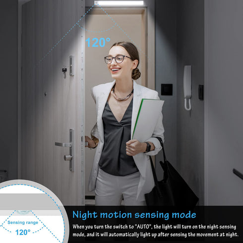 Under Cabinet Lighting, 73 LEDs Wireless USB Rechargeable Closet Light, Motion Sensor Lights, Magnetic Adhesive Strip LED Night Lights for Kitchen, Wardrobe, Garage, Stairs, Bedroom