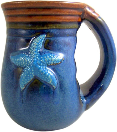 Cape Shore Handwarmer Coffee Cup with Beach Batik Starfish Design, 18 Ounce