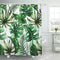 SOFJAGETQ Tropical Banana Leaves Digital Printing Fabric Shower Curtain for Bathroom, White Green Fall Shower Curtain Set, 72 x 72 inches Long, with Free Hooks