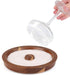 TMKEFFC Margarita Salt Rimmer Bar Cocktails Sugar Rimming, Acacia Wood Glass Rimmer for Wide Glasses up to 5.5 Inches