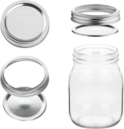 32 oz Mason Jars Wide Mouth with Airtight Lids, Pickling Mason Jars Glass for Food Storage, Canning, Fermenting Fruits and Vegetables (4 Pack)