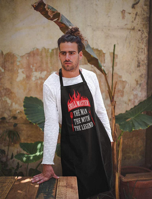 Funny Aprons for Men Grill Master the Man the Myth the Legend Grill Apron